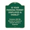 Signmission Designer Series-Is Your Parking Permit Displayed & Visible, 24" x 18", G-1824-9969 A-DES-G-1824-9969 - alternate 1